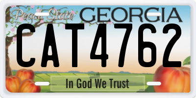 GA license plate CAT4762
