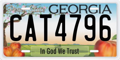 GA license plate CAT4796