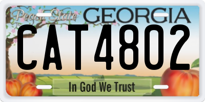 GA license plate CAT4802