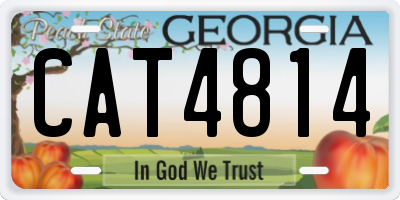 GA license plate CAT4814