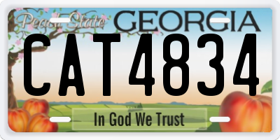 GA license plate CAT4834