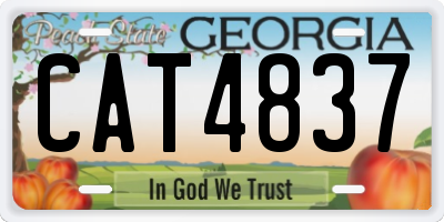 GA license plate CAT4837