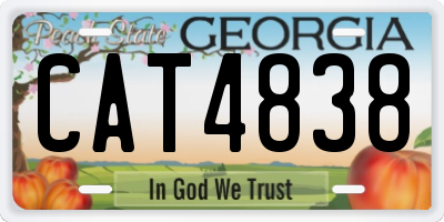 GA license plate CAT4838