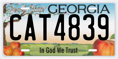 GA license plate CAT4839