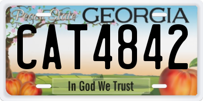 GA license plate CAT4842