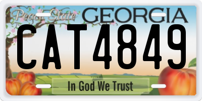 GA license plate CAT4849