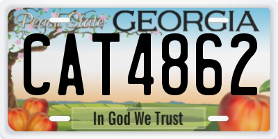GA license plate CAT4862
