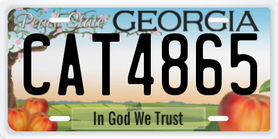 GA license plate CAT4865