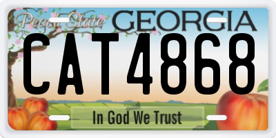 GA license plate CAT4868