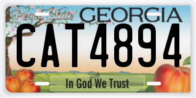 GA license plate CAT4894