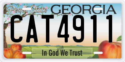 GA license plate CAT4911