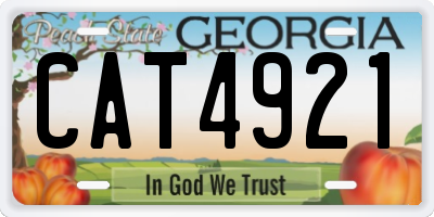 GA license plate CAT4921