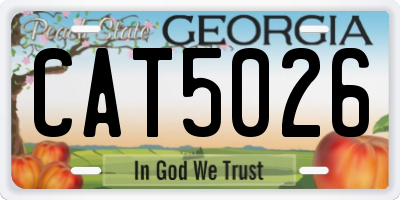 GA license plate CAT5026