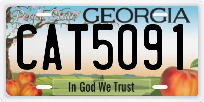 GA license plate CAT5091