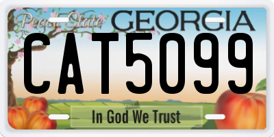 GA license plate CAT5099