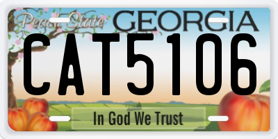 GA license plate CAT5106