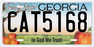 GA license plate CAT5168