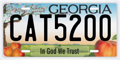 GA license plate CAT5200