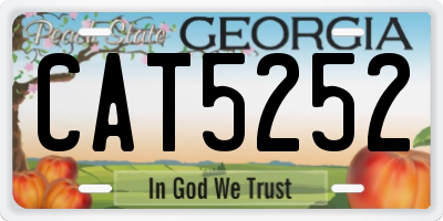 GA license plate CAT5252
