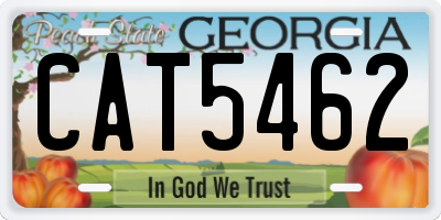 GA license plate CAT5462