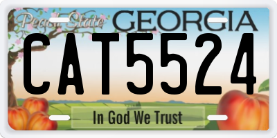 GA license plate CAT5524
