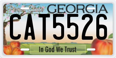 GA license plate CAT5526
