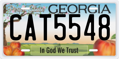 GA license plate CAT5548