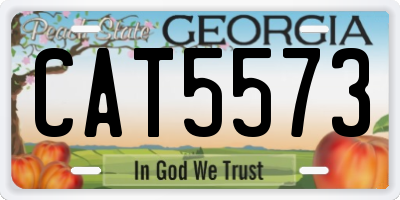 GA license plate CAT5573