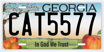 GA license plate CAT5577