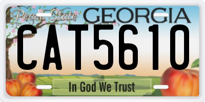 GA license plate CAT5610