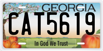 GA license plate CAT5619