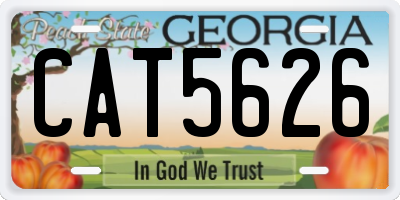 GA license plate CAT5626