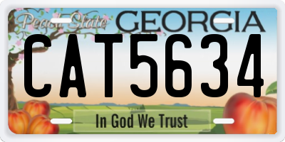 GA license plate CAT5634