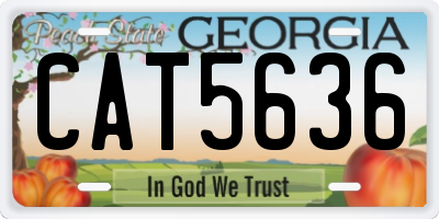 GA license plate CAT5636