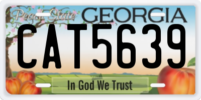 GA license plate CAT5639