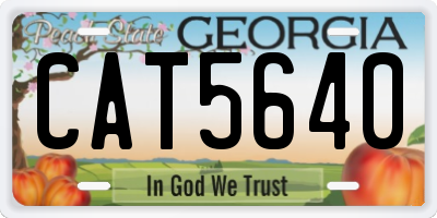 GA license plate CAT5640