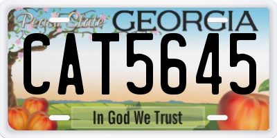 GA license plate CAT5645