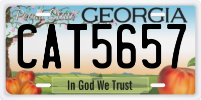 GA license plate CAT5657