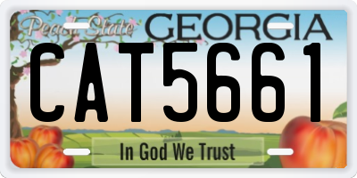 GA license plate CAT5661