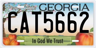 GA license plate CAT5662