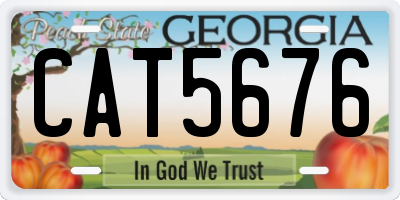 GA license plate CAT5676