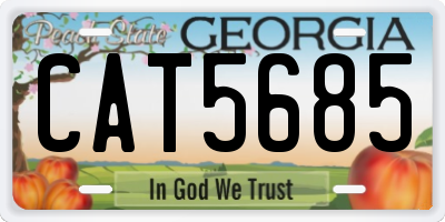 GA license plate CAT5685