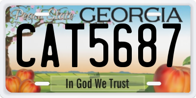 GA license plate CAT5687