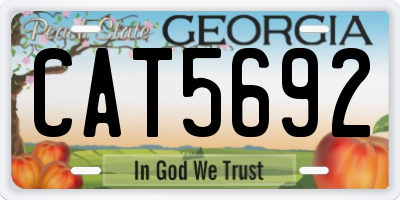 GA license plate CAT5692