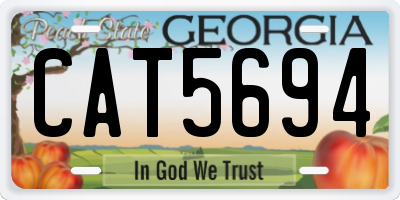 GA license plate CAT5694