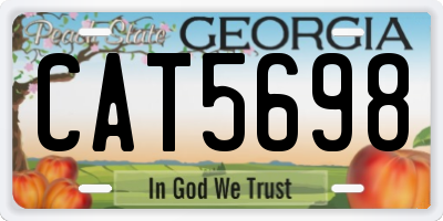 GA license plate CAT5698