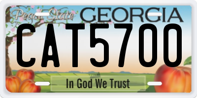 GA license plate CAT5700