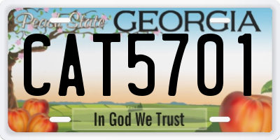 GA license plate CAT5701