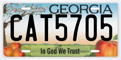 GA license plate CAT5705