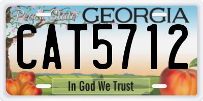 GA license plate CAT5712